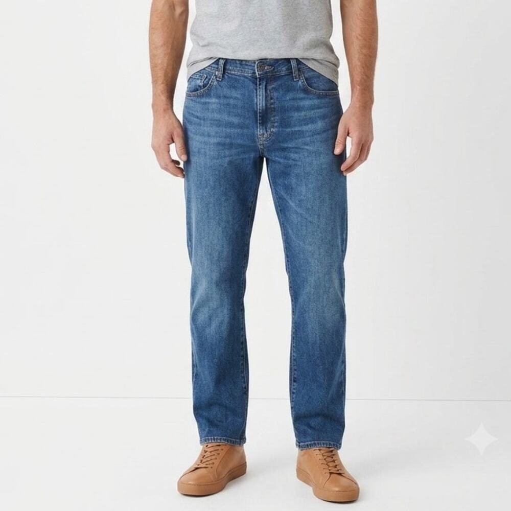 AG Adriano Goldschmied Everett Slim Straight Jeans Mens 40x34 Blue Stretch Denim